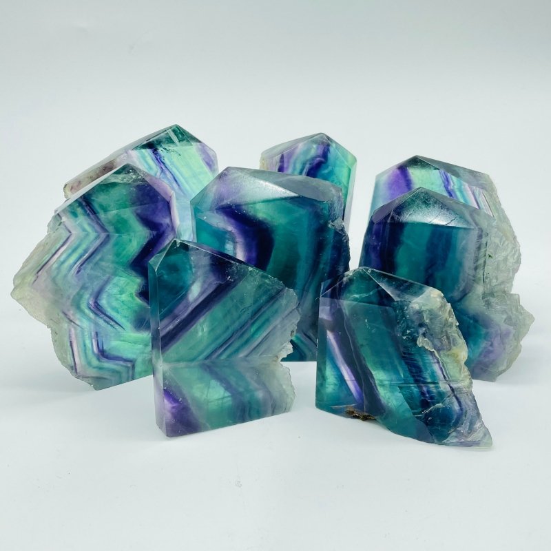 Rainbow Fluorite Rough Side Tower Point Wholesale - Wholesale Crystals