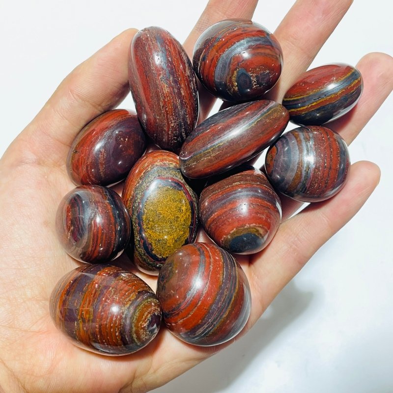 Red Yellow Tiger Eye Mixed Iron Ore Tumbled Wholesale -Wholesale Crystals