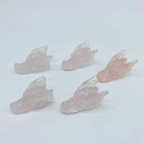 Rose Quartz Dragon Head Carving Wholesale -Wholesale Crystals