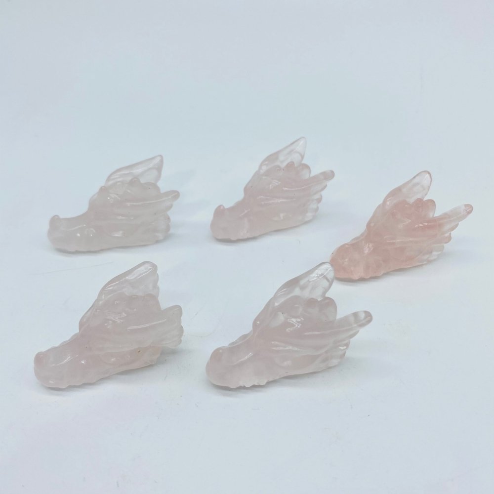 Rose Quartz Dragon Head Carving Wholesale -Wholesale Crystals