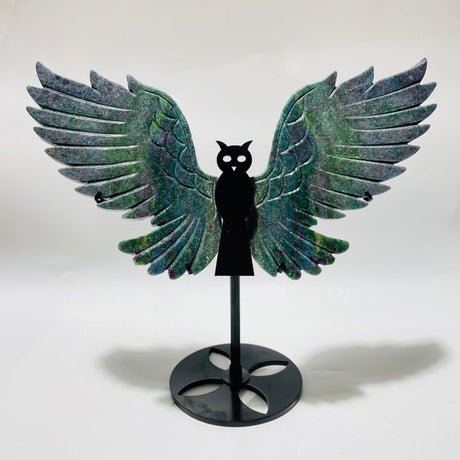 Ruby In Kyanite Symmetry Wing Carving With Stand -Wholesale Crystals