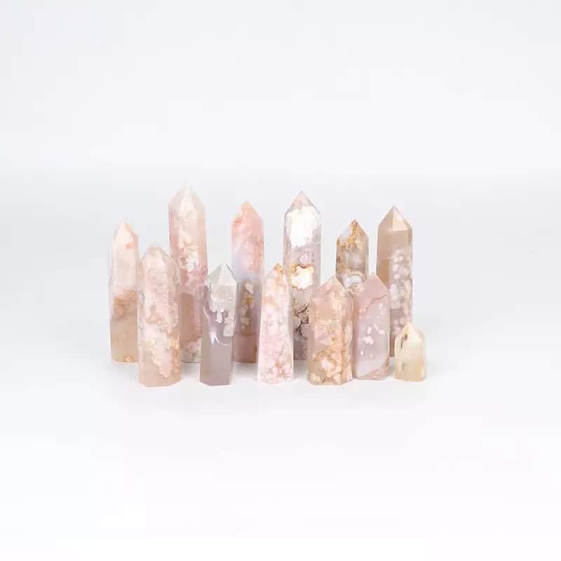 Sakura agate tower quartz crystals point -Wholesale Crystals