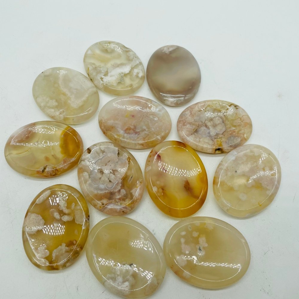 Sakura Flower Agate Worry Stone Wholesale -Wholesale Crystals