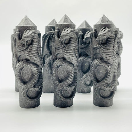 Shungite Tower With Dragon Carving Wholesale -Wholesale Crystals