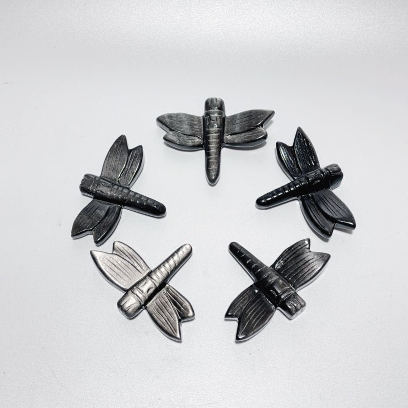 Silver Sheen Obsidian Dragonfly Carving Wholesale -Wholesale Crystals