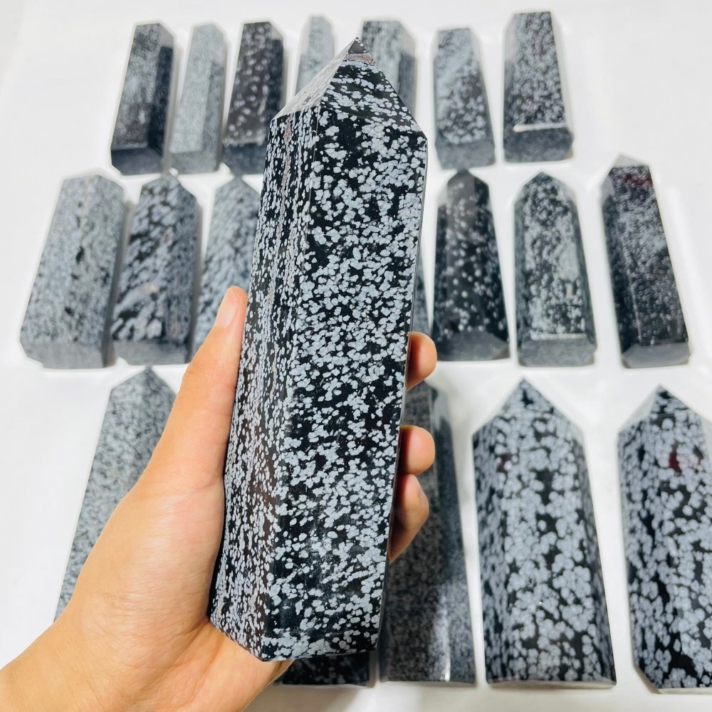 22 Pieces Large Snowflake Obsidian Tower Points -Wholesale Crystals