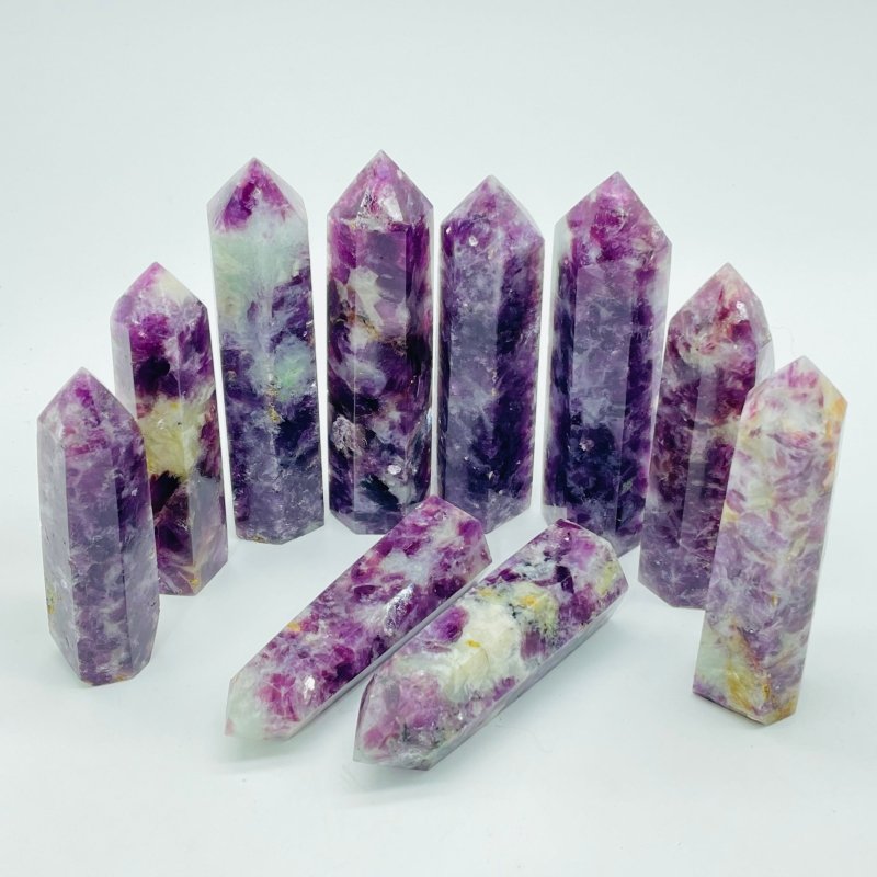 Spark Lepidolite Tower Points Wholesale - Wholesale Crystals