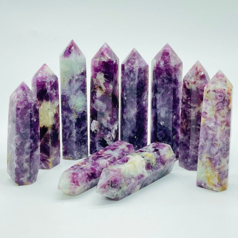 Spark Lepidolite Tower Points Wholesale - Wholesale Crystals