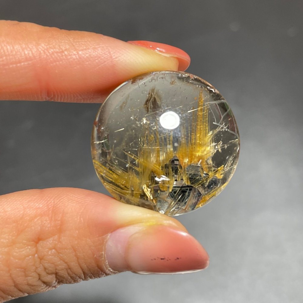 Titanium Flower Rutile Round Shape Pendant -Wholesale Crystals