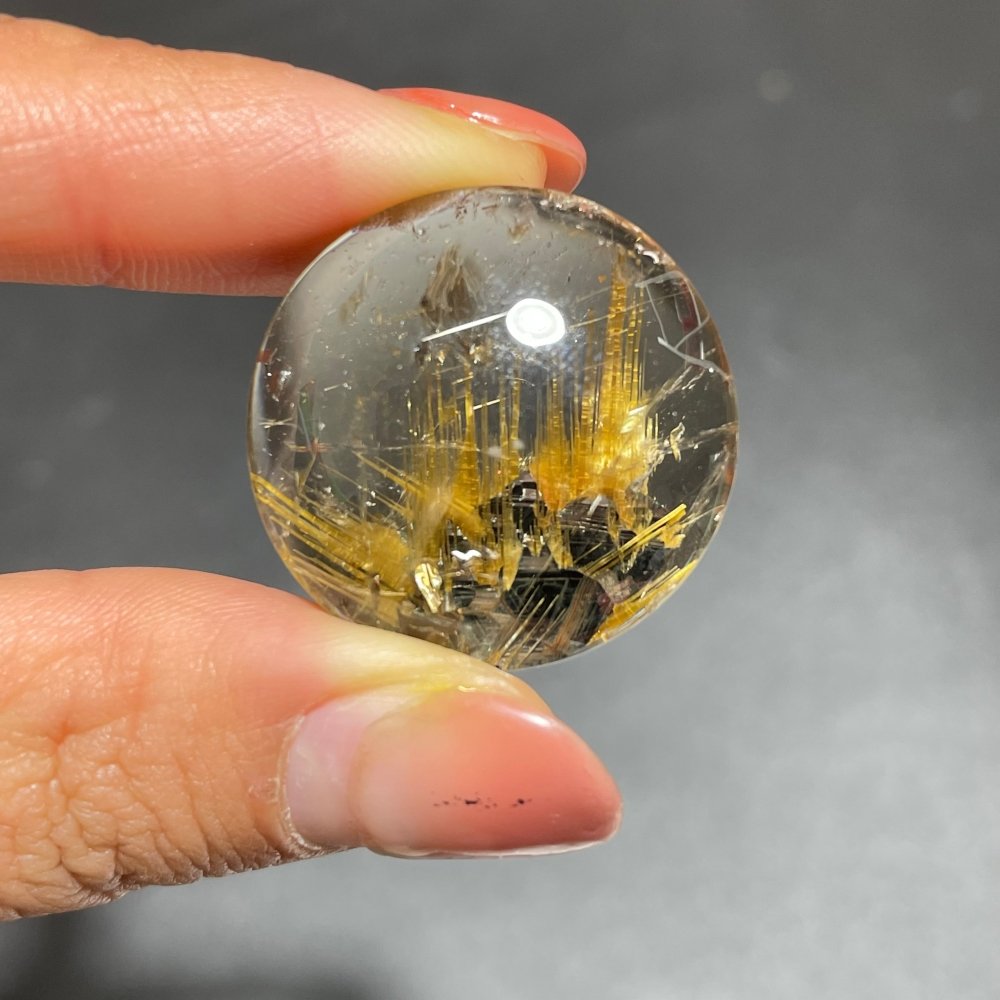 Titanium Flower Rutile Round Shape Pendant -Wholesale Crystals