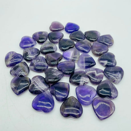 Transparent High Quality Chevron Amethyst Heart 0.78in(2cm) Wholesale -Wholesale Crystals