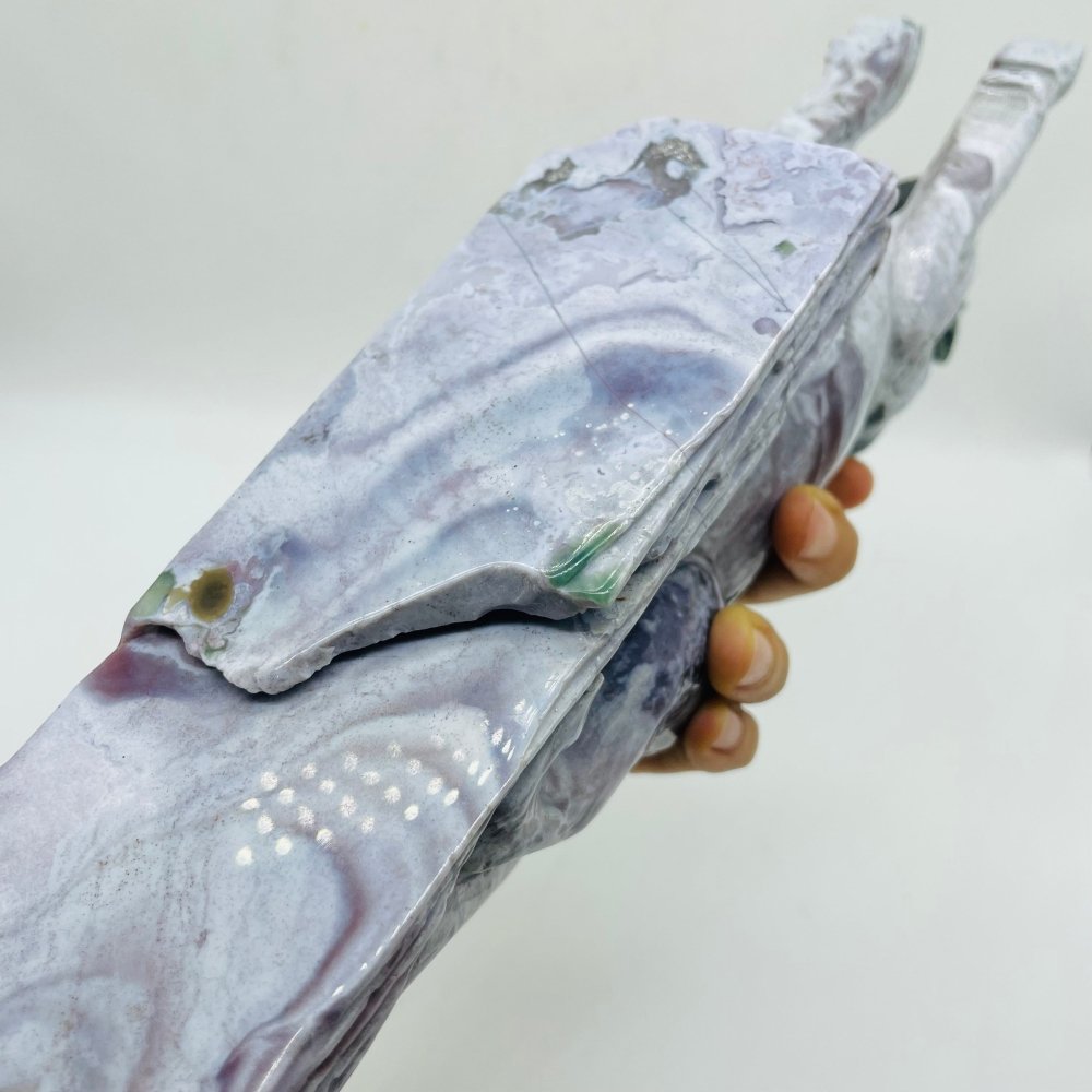 Unique Vein Ocean Jasper Galloping Leopard Panther Carving -Wholesale Crystals