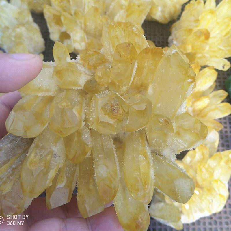 Yellow Aura Crystal Cluster -Wholesale Crystals
