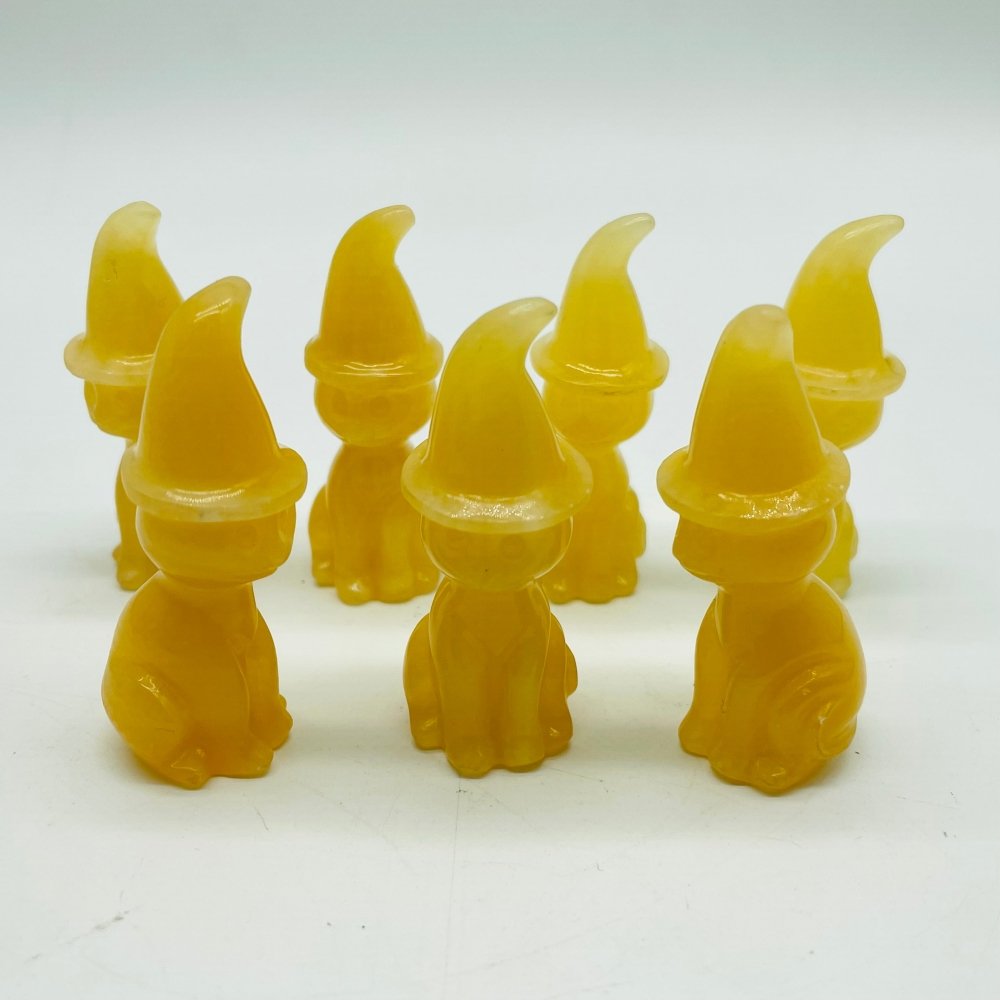 Yellow Calcite Cat Wizard Hat Carving Wholesale -Wholesale Crystals