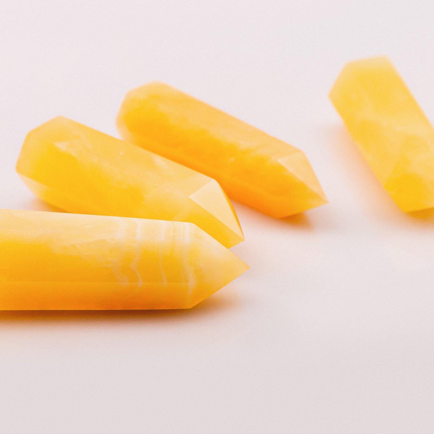 yellow calcite point -Wholesale Crystals