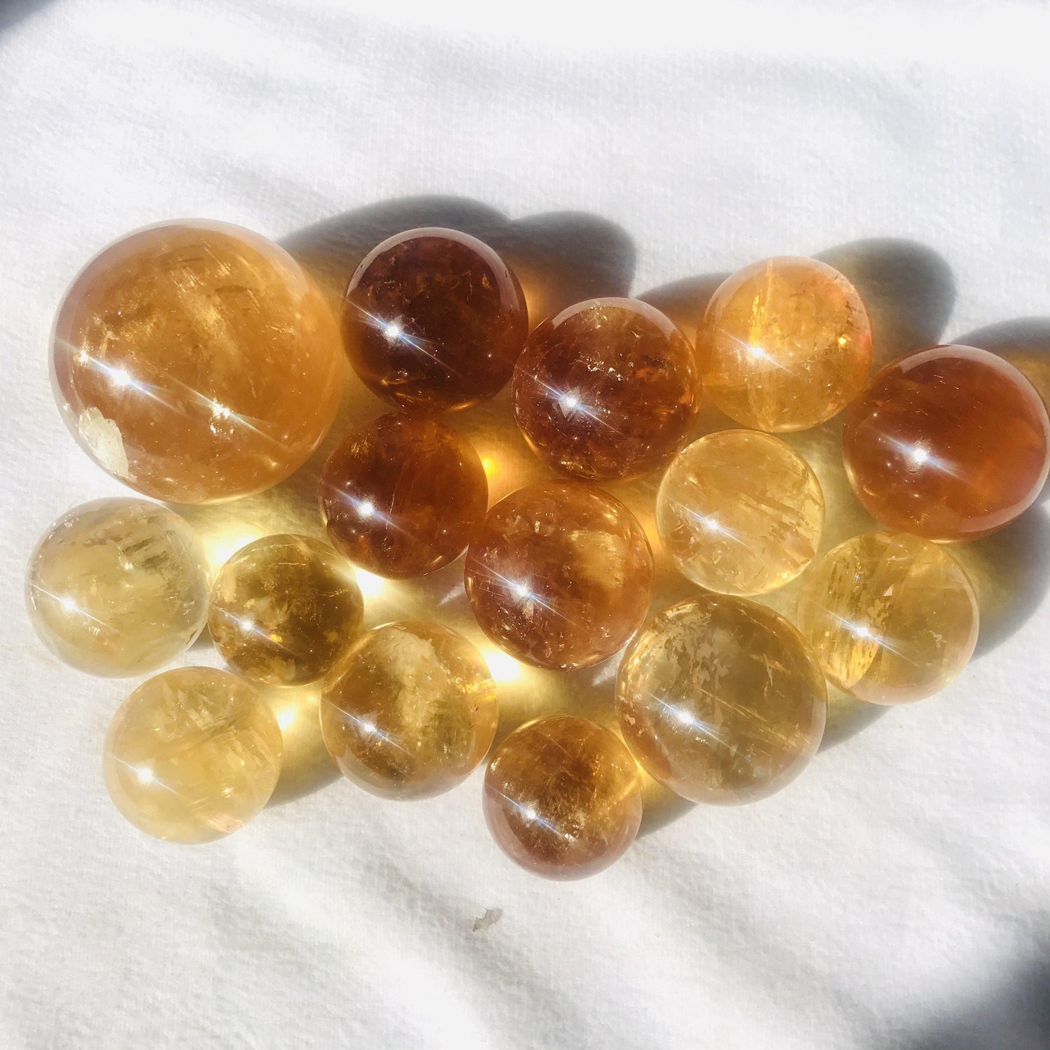 Yellow Calcite Honey Calcite Rainbow Spheres -Wholesale Crystals