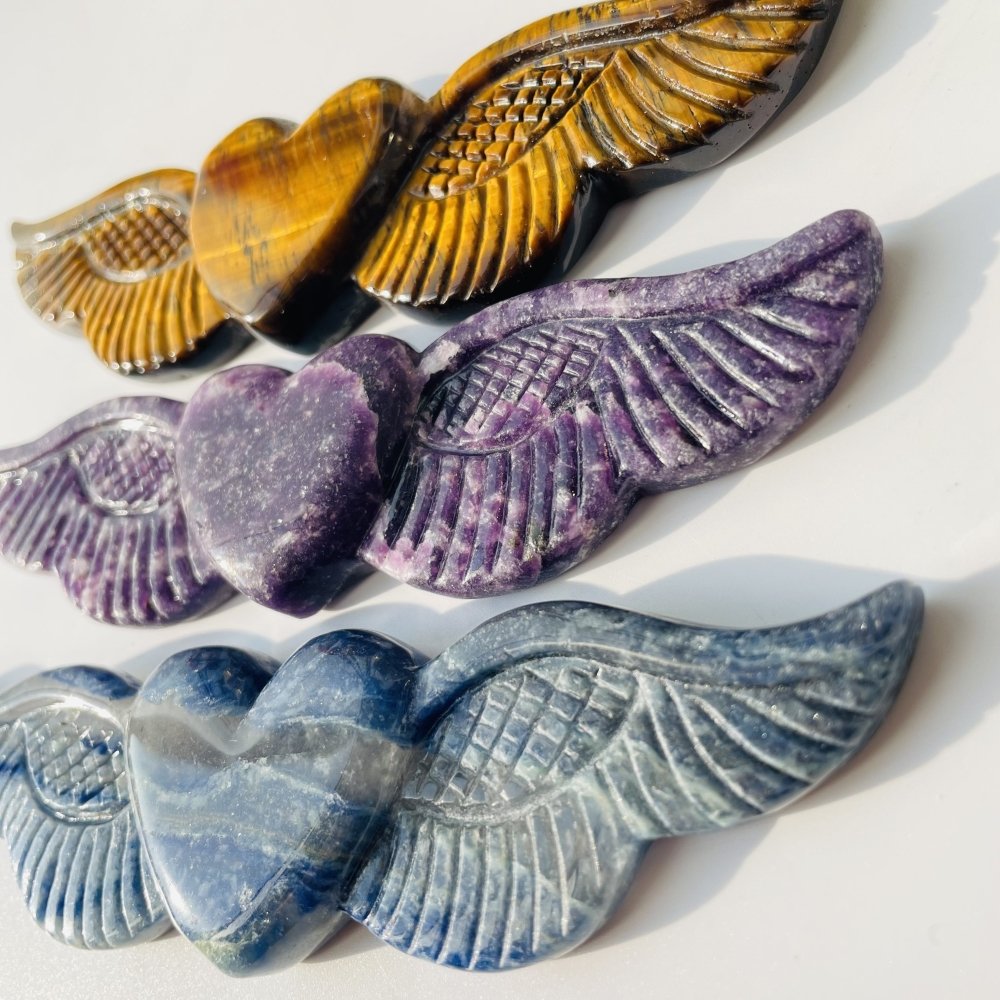 Yellow Tiger Eye Blue Aventurine Lepidolite Mermaid Carving Wholesale -Wholesale Crystals