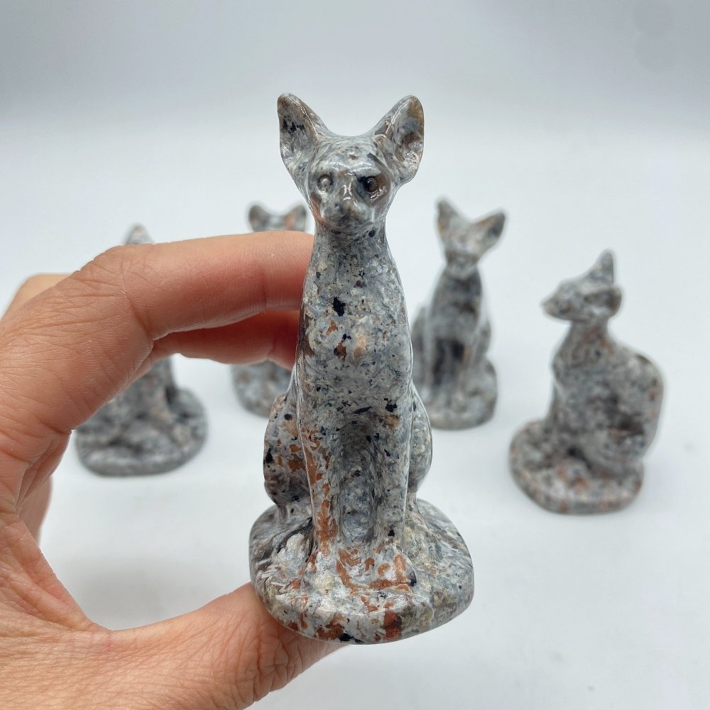 Yooperlite Stone Sphynx Hairless Cat Carving Animal Wholesale -Wholesale Crystals