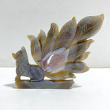 Beautiful Geode Agate Druzy Nine-tailed Fox Carving #21