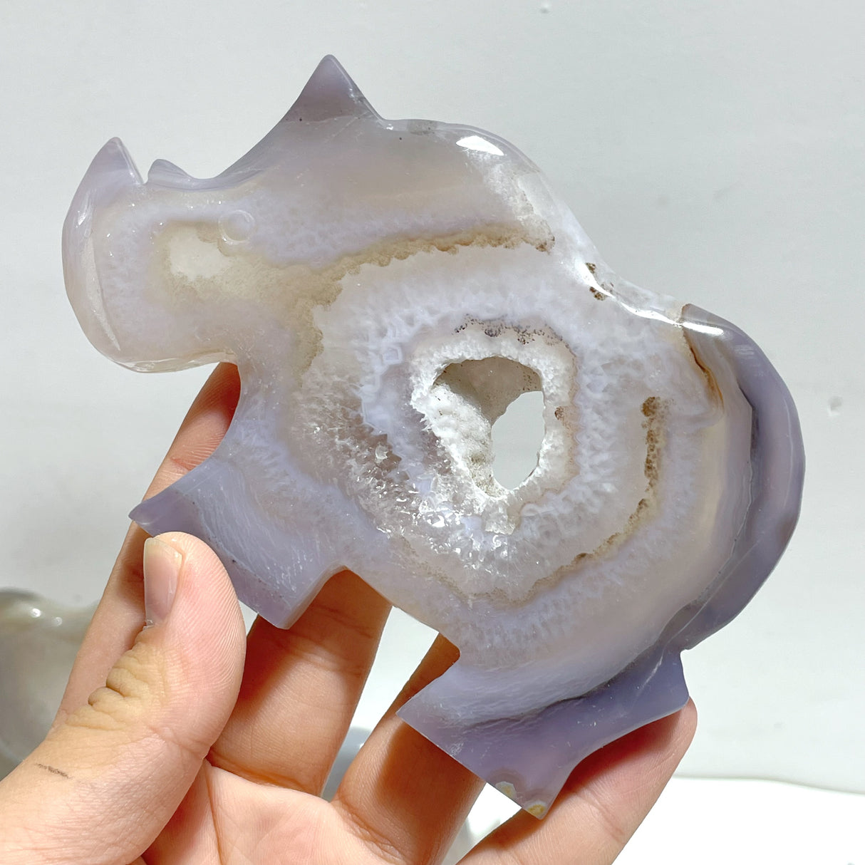 10 Pieces Geode Druzy Agate Rhino Carving