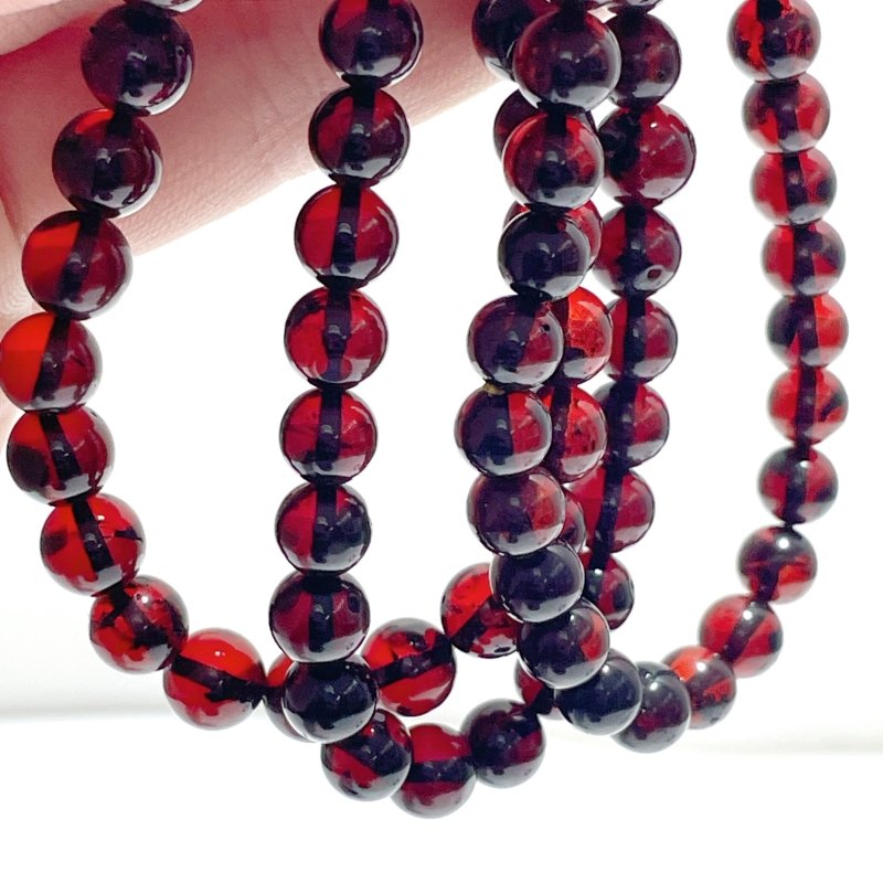 0.24in(6mm) Red Amber Bracelets Wholesale(Defective) - Wholesale Crystals