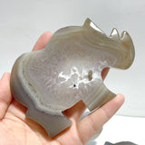 10 Pieces Geode Druzy Agate Rhino Carving