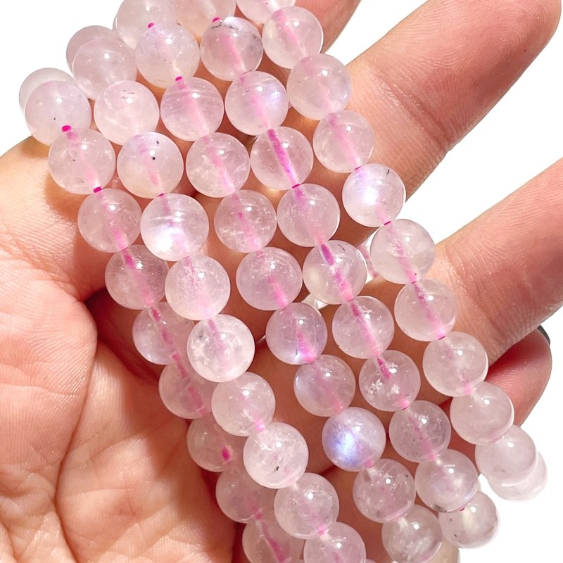 0.31in(8mm) Pink Moonstone Bracelet Wholesale - Wholesale Crystals