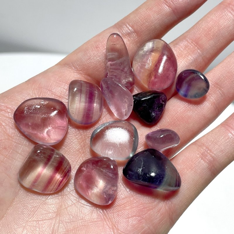 0.4 - 1.1in Small Rainbow Fluorite Tumbled Wholesale - Wholesale Crystals