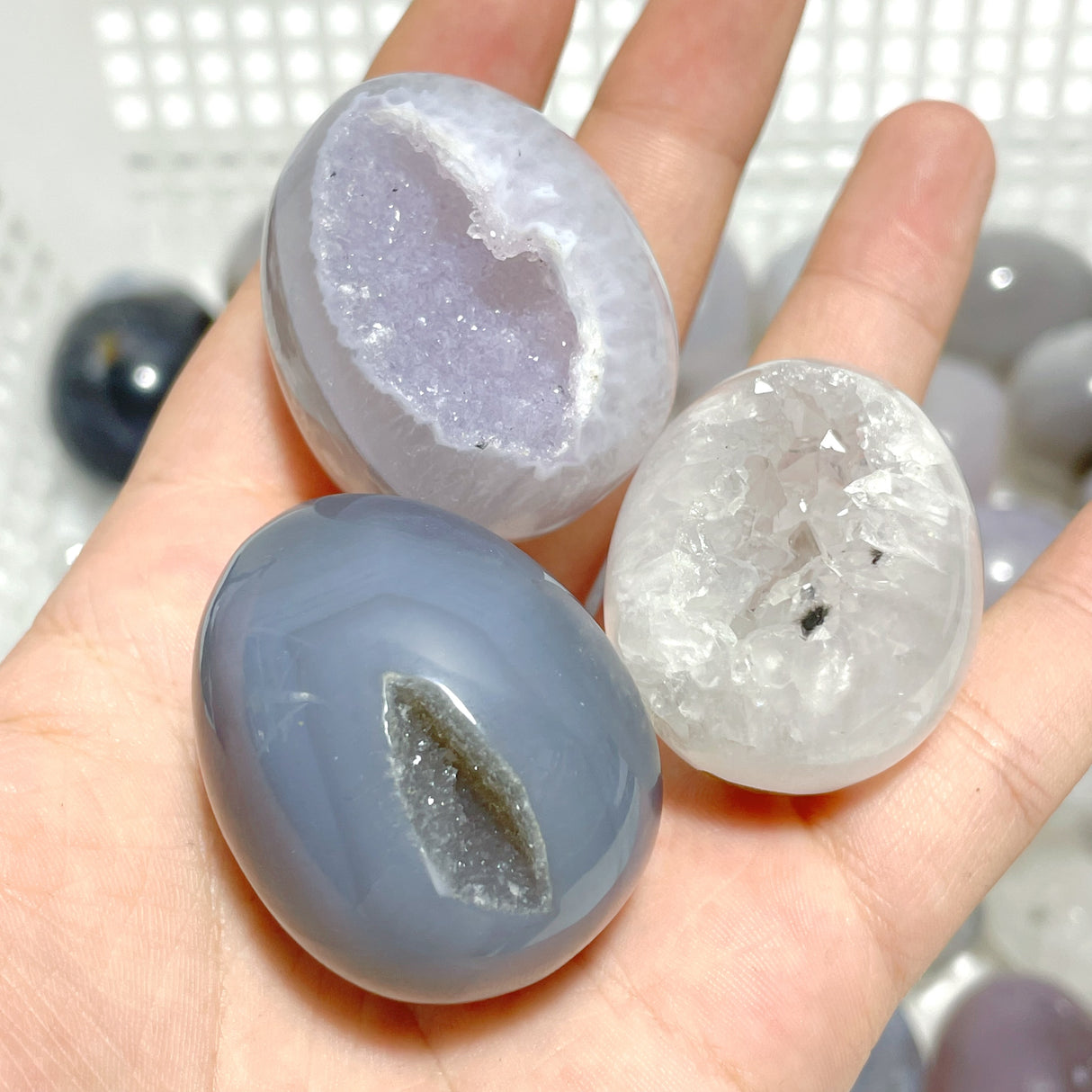 46 Pieces Geode Druzy Agate Eggs