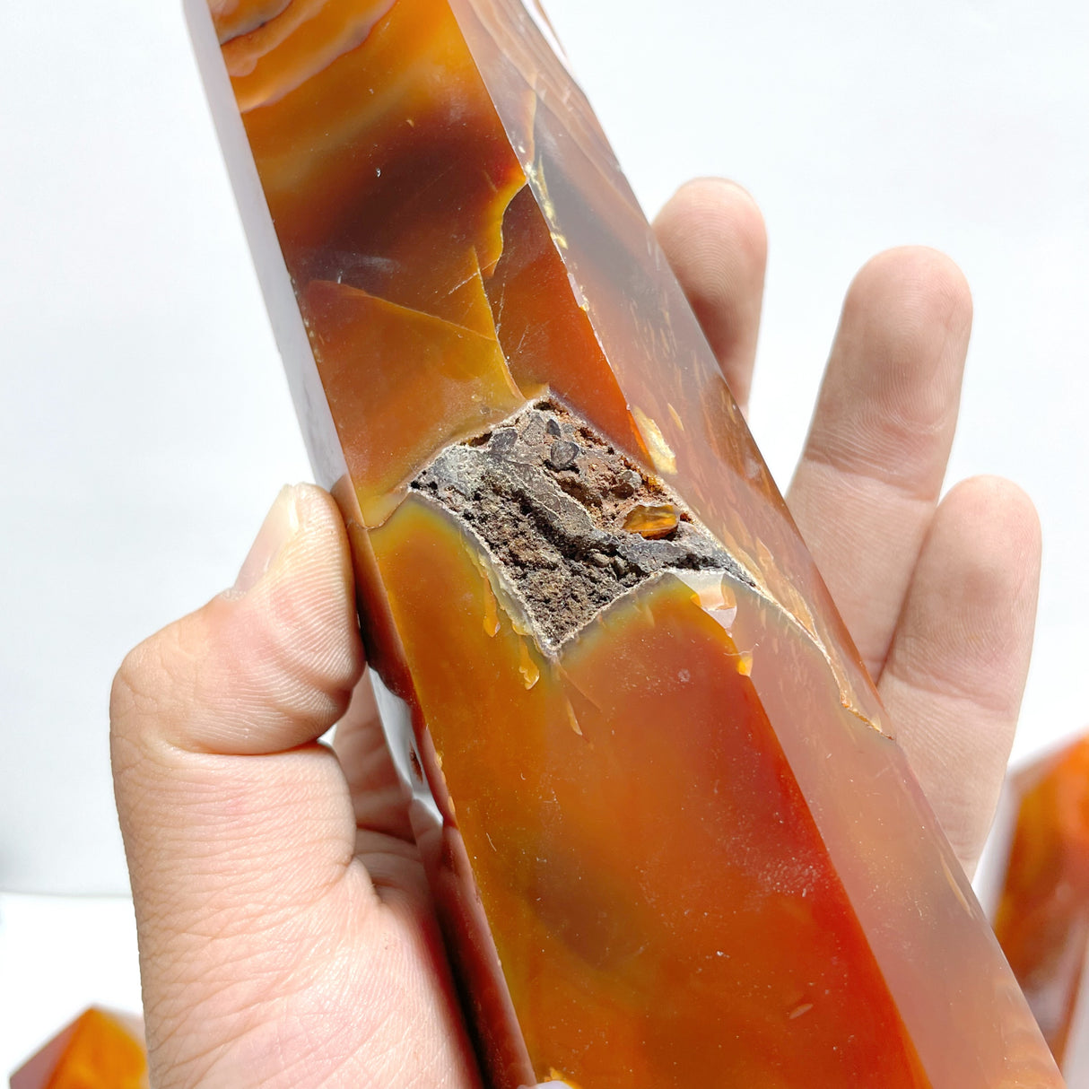 9 Pieces Large Carnelian Crystal Tower Clearance (defect)