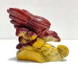 Unique Mookaite Eagle&Snake Carving