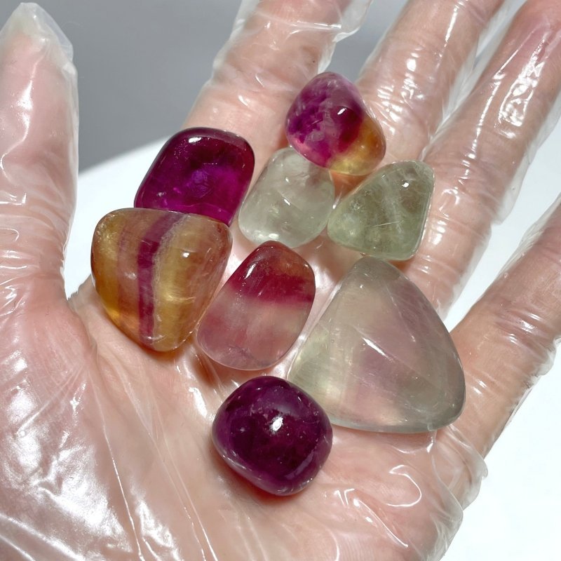 0.7 - 1.7in Rainbow Fluorite Tumbled Wholesale - Wholesale Crystals