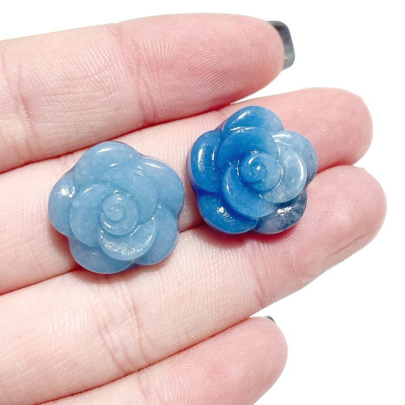 0.79in Small Trolleite Rose Flower Carving Wholesale - Wholesale Crystals