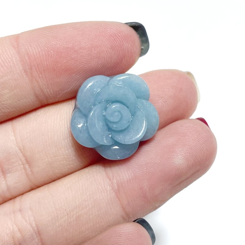 0.79in Small Trolleite Rose Flower Carving Wholesale - Wholesale Crystals