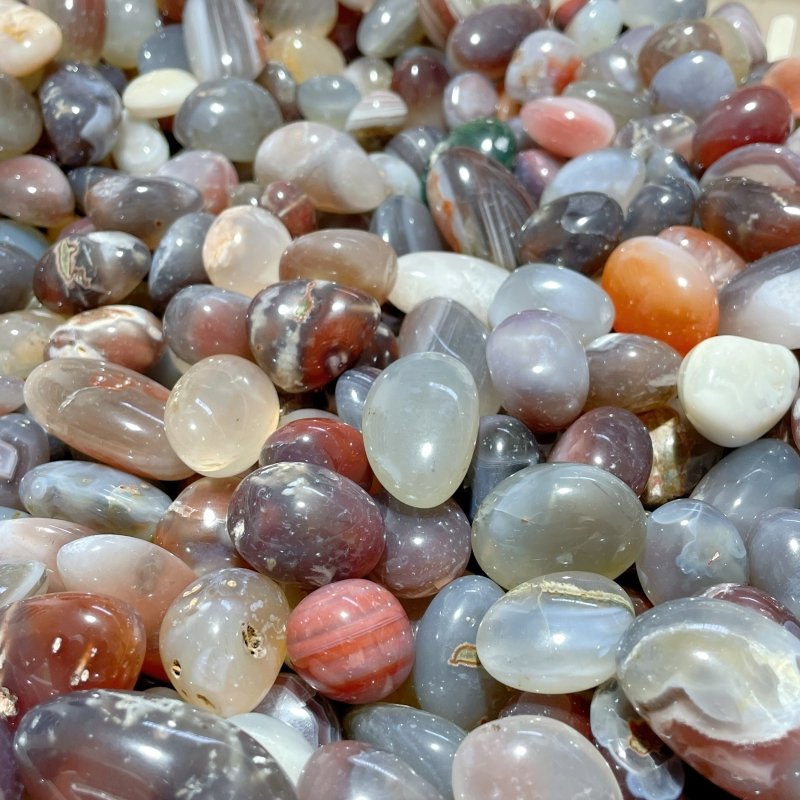 0.8 - 1.9in Colorful Agate Tumbled Gravel Wholesale - Wholesale Crystals