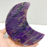 Large Charoite Moon Carving With Stand #6