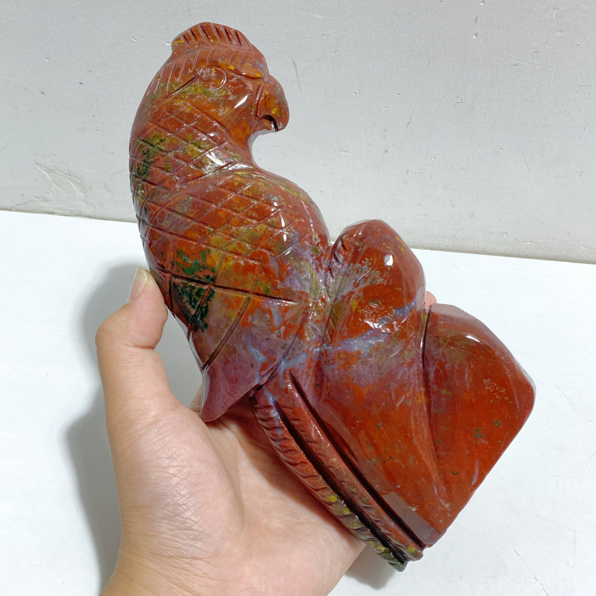 Large Ocean Jasper Parrot Carving