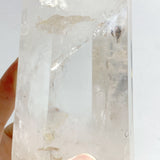 Large Clear Quartz Point Raw Bottom With Stand