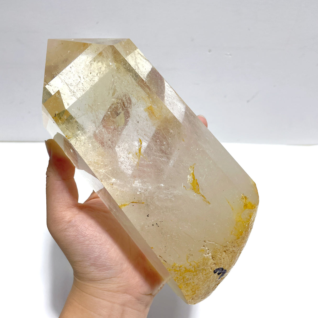 Large Clear Quartz Tower Point With Stand