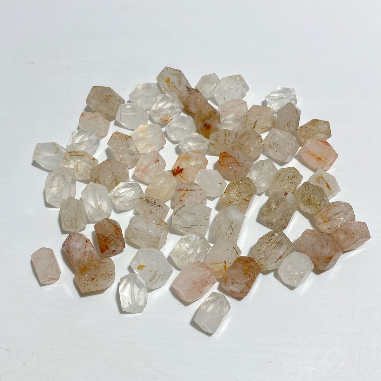 63 Pieces Mini Red Rutile Quartz Free Form Accessories For Jewelry Making DIY Pendant