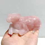 3 Pieces Rose Quartz Cattle Carving