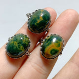 10 Pieces Different Styles S925 Sterling Silver 8th Vein Ocean Jasper Ring - Wholesale Crystals