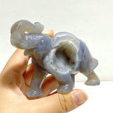 10 pieces Geode Agate Druzy Elephant Carving - Wholesale Crystals