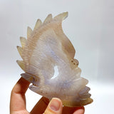 10 Pieces Geode Agate Druzy Indian Feathers Carving - Wholesale Crystals