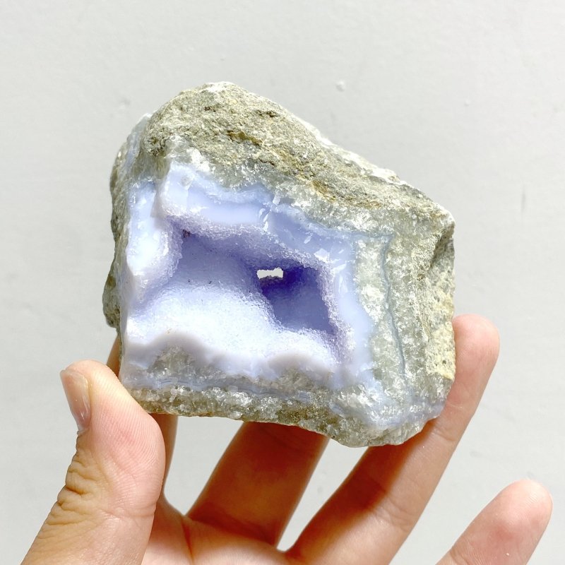 10 Pieces Geode Druzy Blue Chalcedony - Wholesale Crystals