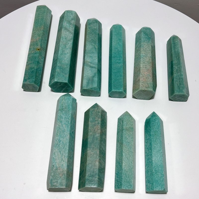 10 Pieces Large Amazonite Tower Points - Wholesale Crystals