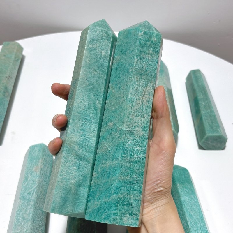 10 Pieces Large Amazonite Tower Points - Wholesale Crystals