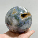10 Pieces Large Geode Druzy Moss Agate Spheres -Wholesale Crystals