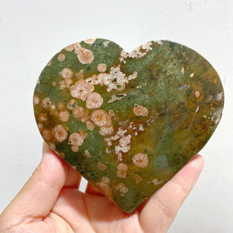 10 Pieces Large Rainforest Jasper Heart 4 -Wholesale Crystals