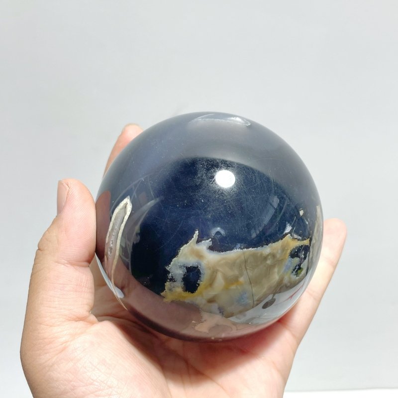 10 Pieces Large Volcano Agate Spheres (UV Reactive) - Wholesale Crystals